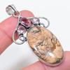 Natural Picture Jasper, Kunzite 925 Sterling Silver Jewelry Pendant 2.52" L8g37