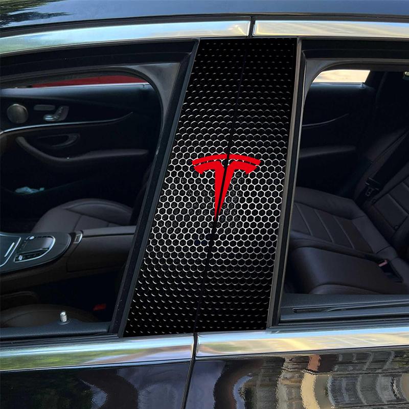 2Pcs Car Center Pillar Sticker Auto B Pillars Protective Film For Tesla Model 3 Y S X Cybertruck Juguete Roadster Coil Bonina