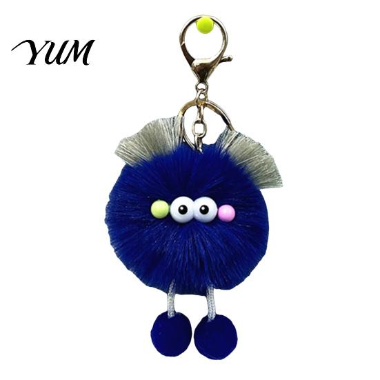 Cartoon Ball Keychain Plush Keychain, Fluffy Pompom with Metal Clasp, Soft Key Ring Backpacks Handbags Keys Decorative Pendant for Men Women Portable