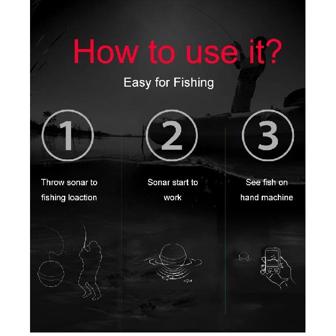 Brand New Colorful Wireless Fish Finder Dot Matrix Sonar Sensor Transducer Depth Echo Sounder Recharged Battery