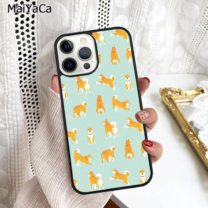 Шиба-ину Милый Мультяшный Арт Чехол для Телефона для iPhone 17 Air 16 15 plus 11 12 13 14 pro max корпус coque