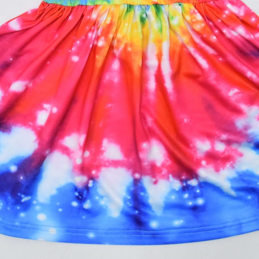 Cartoon Digital Printing, Medium And Large Girls' Dress, Flying Sleeves, Milk Silk Skirt + Bag 2282.