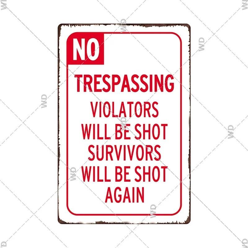 Tin Sign No Parking Slow Down Caution Warning Do Not Pass Metal Vintage Plaque Retro Metal Plate Traffic Yard Street Wall Decor