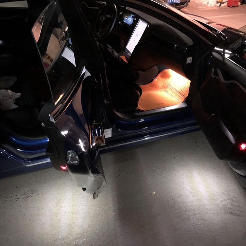 For Tesla Model 3 Y S X LED Interior Footwell Light Ultra Bright Puddle Door Bulb 2017- 2023 Upgrade Trunk Lamp Accessories