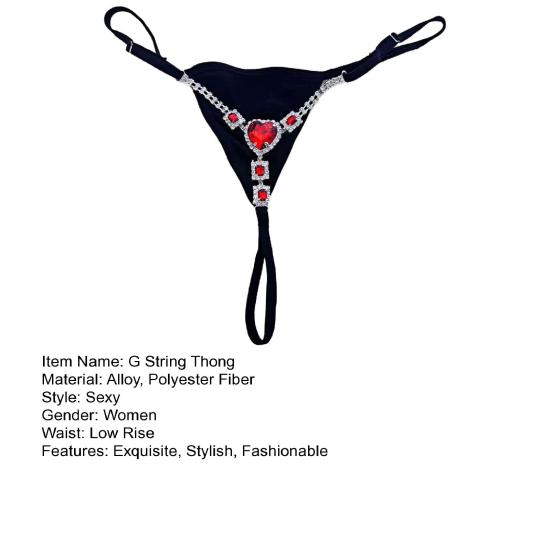 Sexy Rhinestone Thong for Women Mini G-string Bikini Thong Low