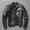 Пальто из натуральной воловьей кожи, одежда для мужчин, мотоциклетная куртка с вышивкой черепа, осенняя куртка для езды на мотоцикле, азиатский размер 6XL