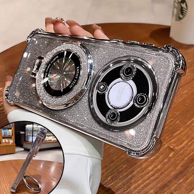 X 9a 9b Magic5Lite 5G чехол роскошный магнитный кронштейн противоударный чехол для Honor Magic6 Magic5 Lite чехол с держателем блестящий блеск