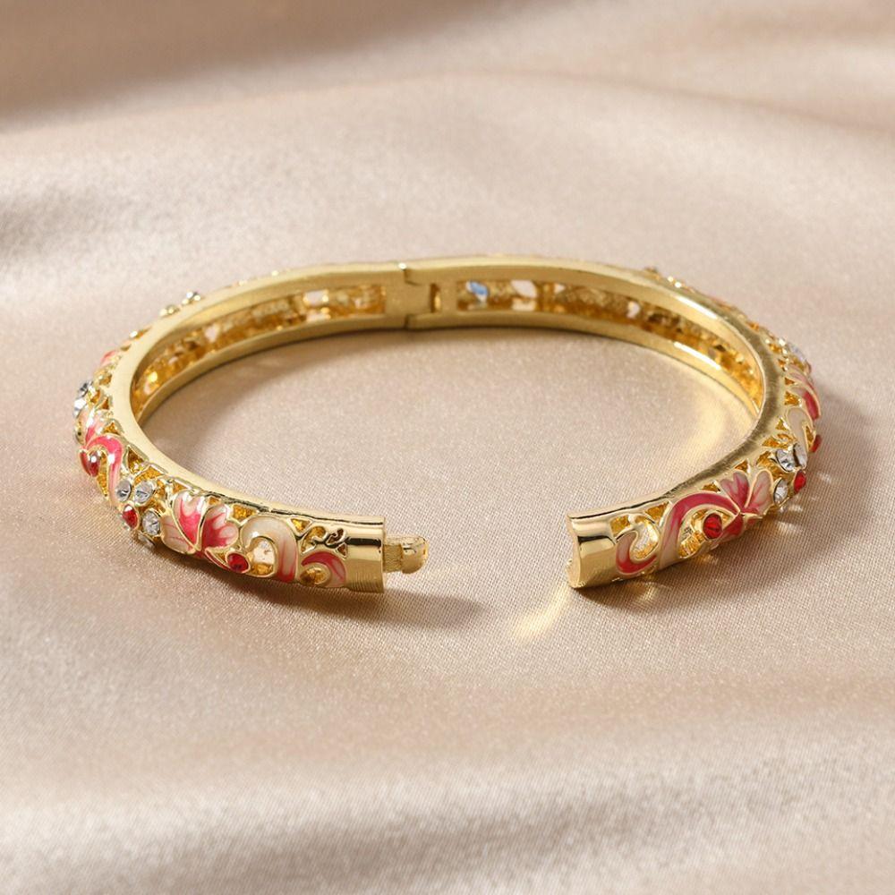 Китайский ажурный браслет с цветком, двойной браслет, женский браслет на руку, ювелирные изделия, подарки