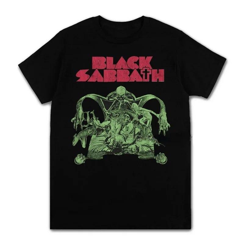 Черная футболка с рисунком Sabbath End World Tour, хлопковая футболка с тяжелой металлической группой, верхняя одежда унисекс с круглым вырезом и короткими рукавами