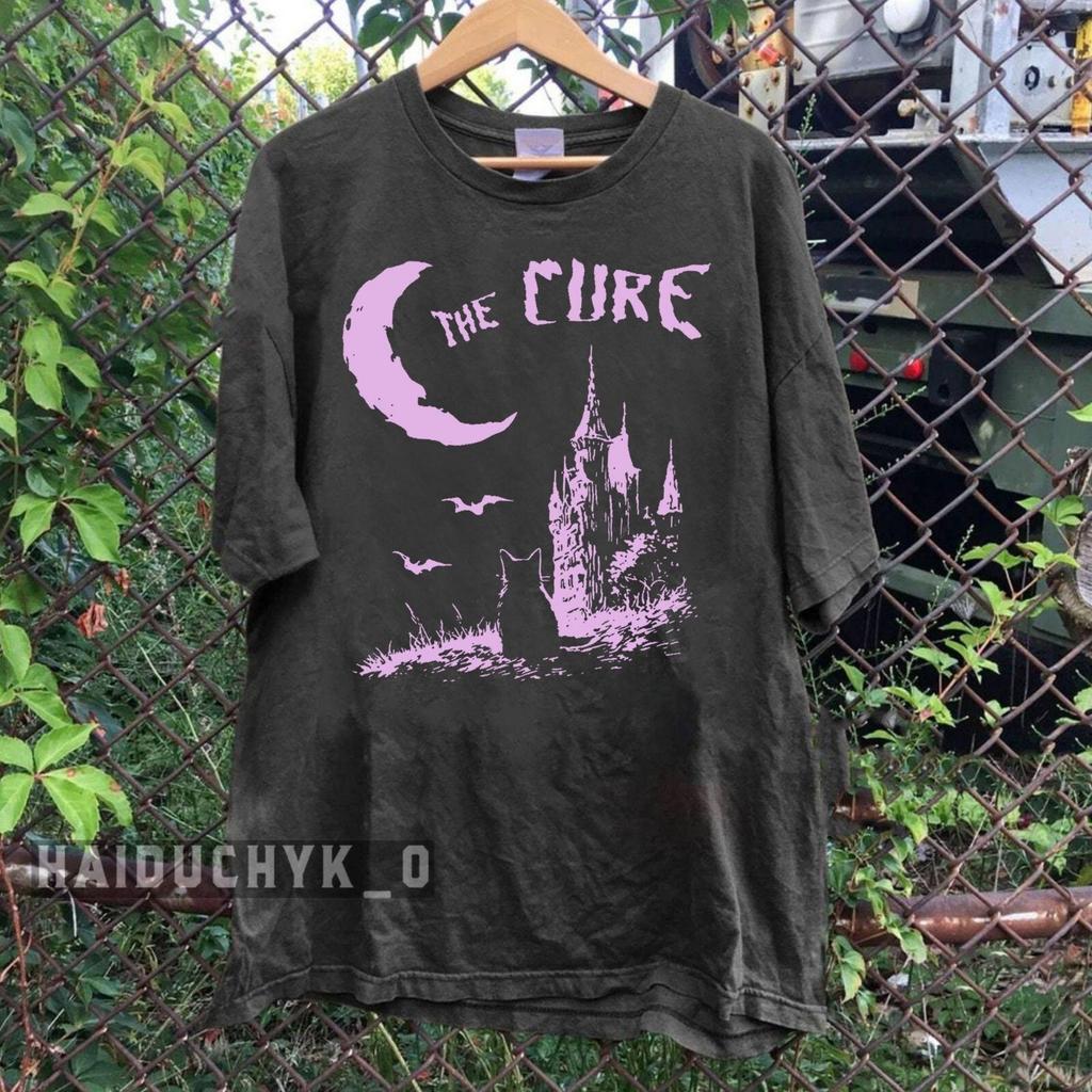 The Cure Cat Halloween Vintage The Cure 90s Unisex Black T-shirt Size S-5XL