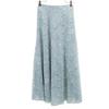 Mila Owen Floral Long Length Flare Skirt Blue Gray Women Used