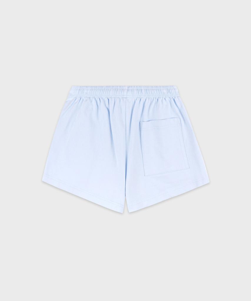 SPORTY&RICH Serif Logo Embroidered Disco Shorts - Ciel R265Aw7010