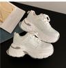 Trendy and Fashionable White, Showing Feet, Small Platform Dad Shoes, Women's 2025 New Autumn and Winter Heightening and Lightweight Sports Shoes
