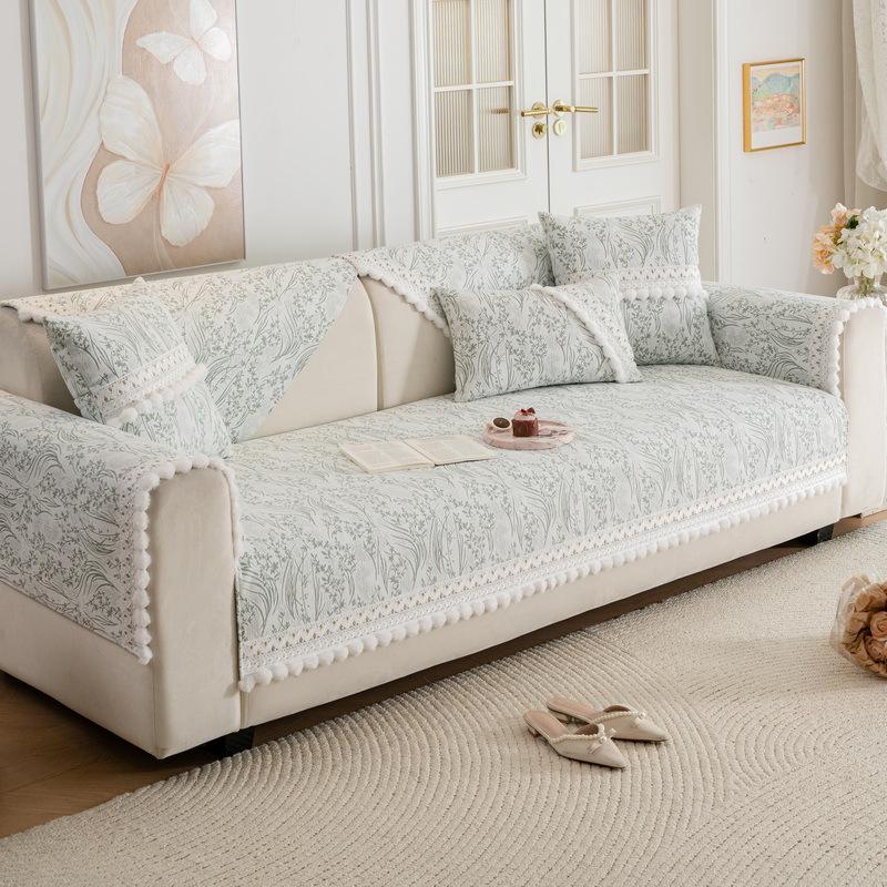 Light French Sofa Cushion Universal In All Seasons New Non-Slip Seat Cushion Straight Row Leather Sofa Special Cover Cover Cloth Towel