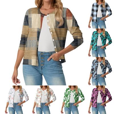 Женский модный, повседневный, удобный кардиган с цветочным принтом