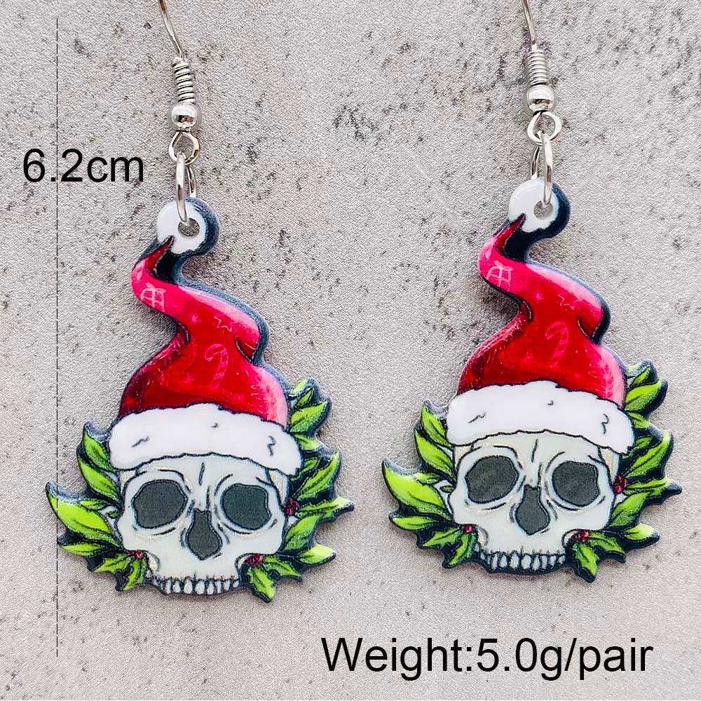Quirky Holiday Jewelry: Snowman, Candy Cane, and Snowflake Acrylic Christmas Earrings