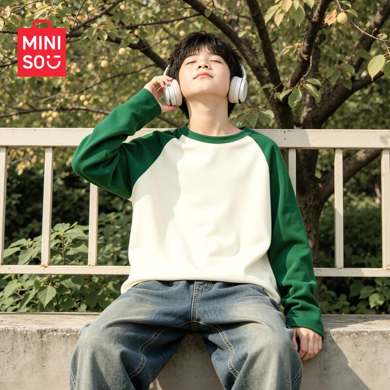 MINISO Детская хлопковая футболка с длинным рукавом