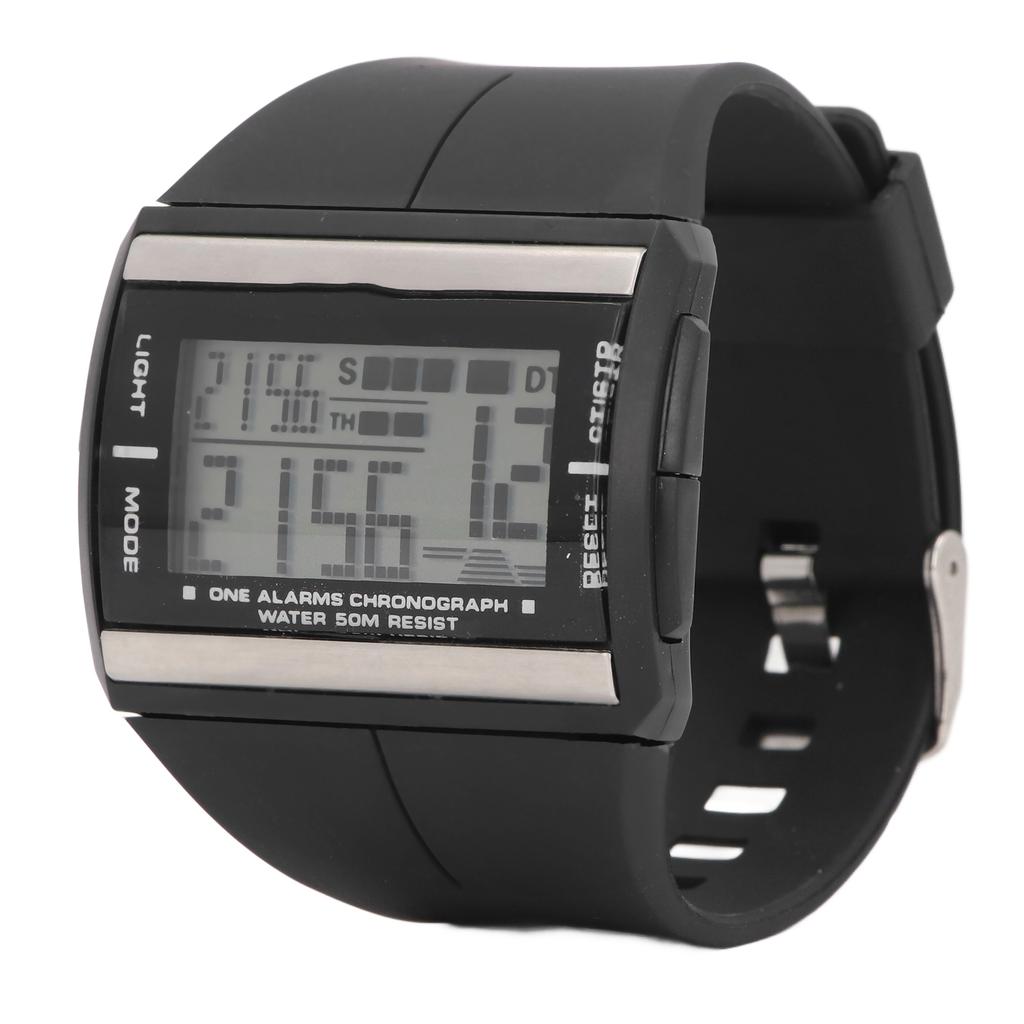 Спортивные часы с резиновым ремешком, 7 светодиодов, 50 м, водонепроницаемые, с дисплеем даты и недели, наручные часы для спорта на открытом воздухе для мальчика