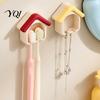 Soft Card Slot Toothbrush Holder Cartoon House Holder, Wall Mounted Bathroom Organizer, Suspended Cute Storage Drainage Drying Rack for Electric