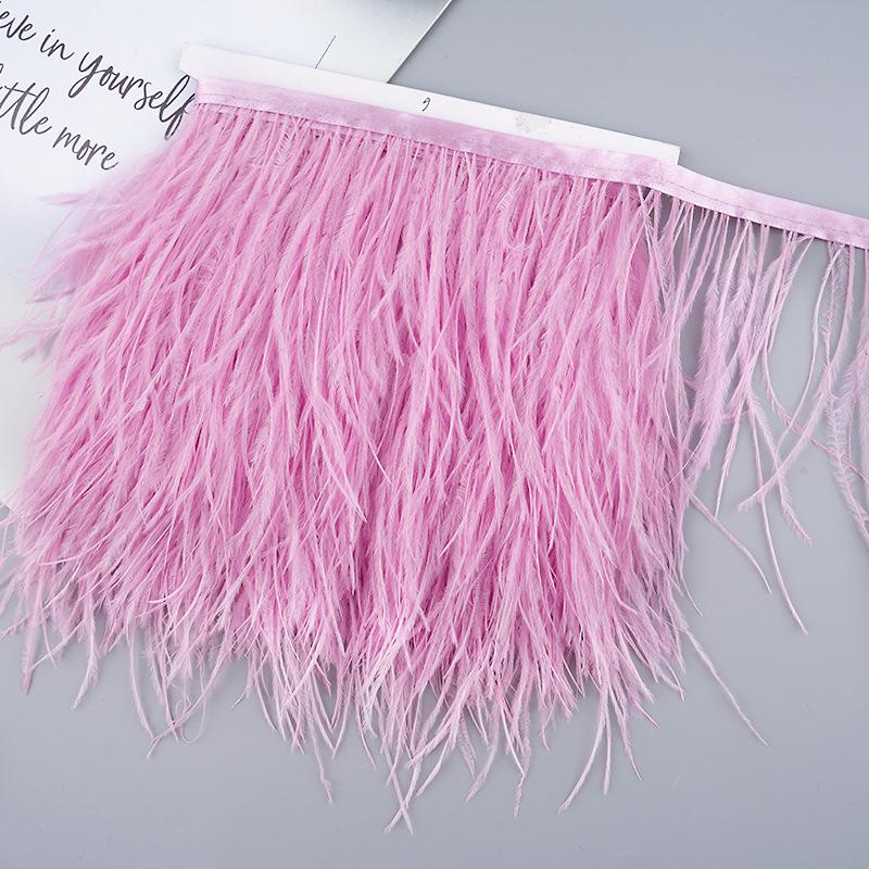 Diy Handmade Accessories Colorful Ostrich Feather Cloth Edge Decorative Accessories Clothing Accessories Wedding Skirt