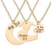 Fashion Best Friends Little Sis Stitching Necklaces Big Sister 3 Pieces / Set Good Sister Necklaces
