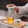 Kung Fu tea set simple hand-painted teacup one pot two cups small set tea set gift box set teapot ceramic wind