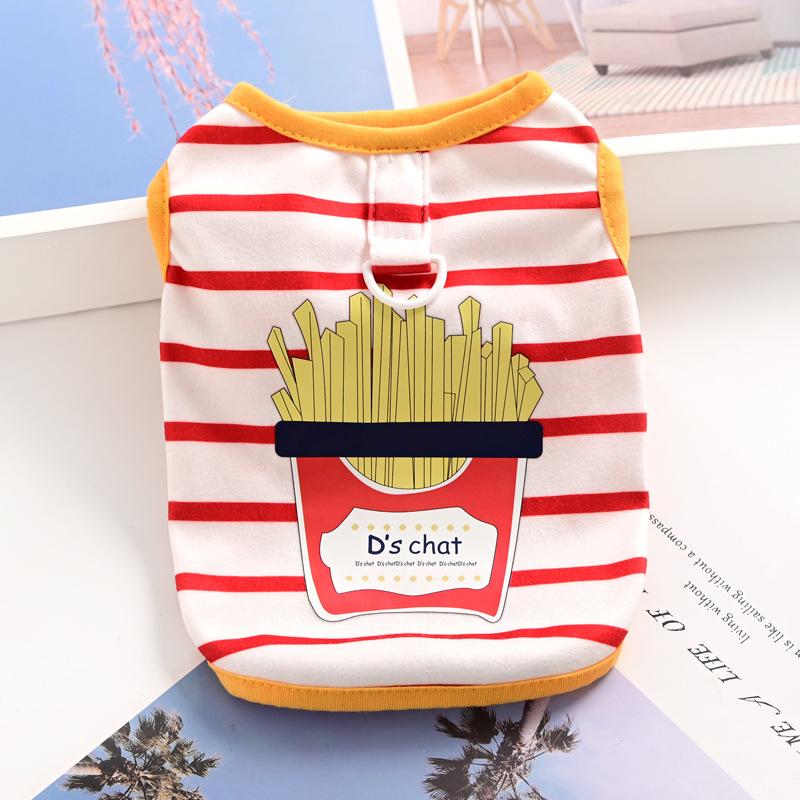 Pet Cat Small Puppy Dog Clothes Spring Autumn Summer Leash French Fries Vest