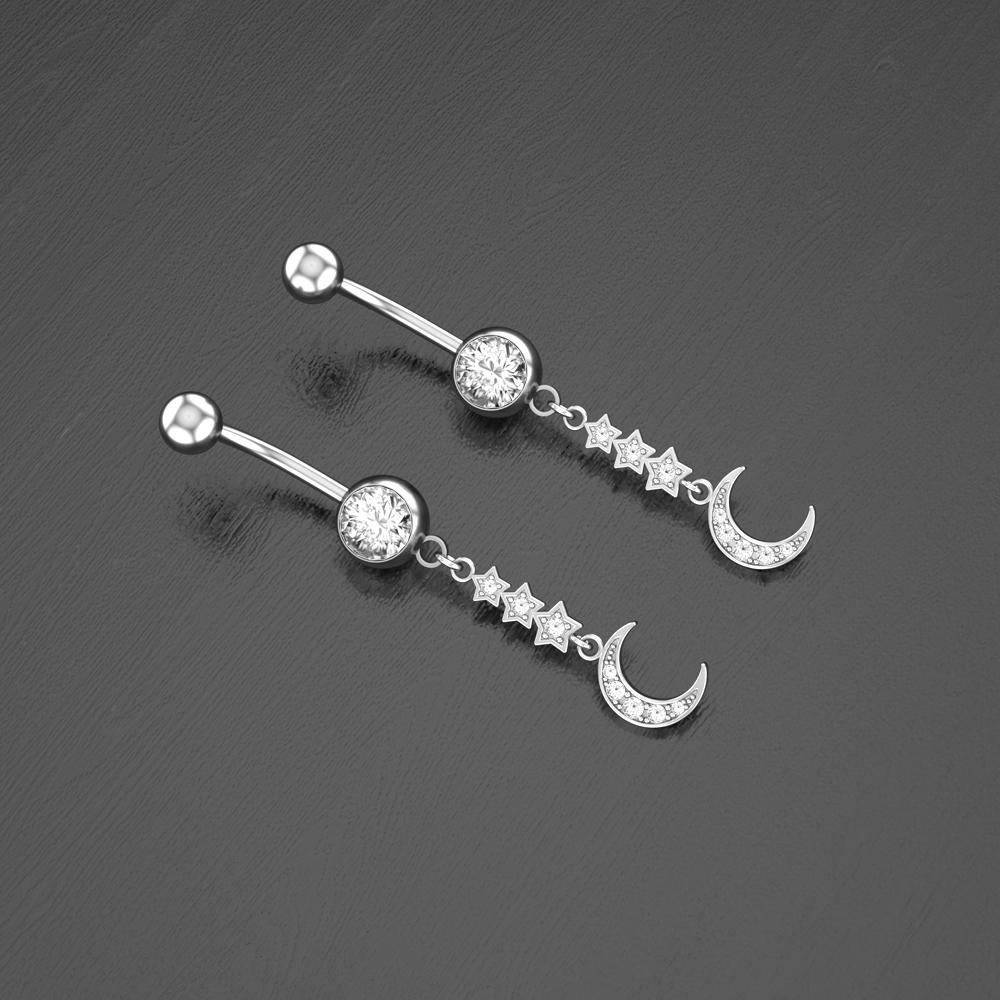 316L Surgical Steel Belly Button Ring CZ Navel Belly Ring Piercing Body Jewelry