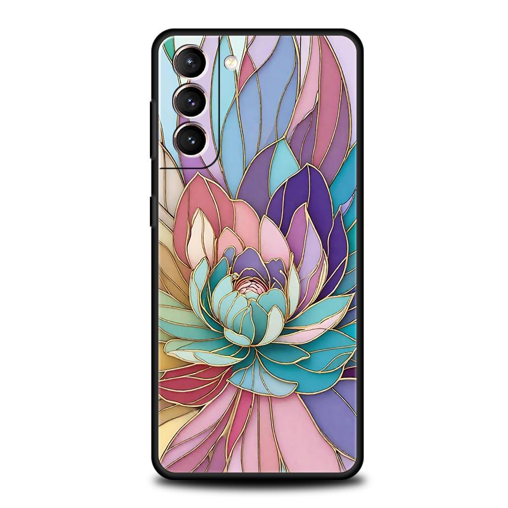 Модный Чехол Для Телефона С Цветочным Узором Для Samsung Galaxy S26 Ultra S25 Plus S24 FE S23 S22 5G S21 S20 Черный Мягкий