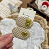 2 шт./комплект Тканевая Клетка Овальный BB Зажим Мультяшная Заколка Милая Девочка Аксессуары для Волос Челка Боковая Заколка Заколки Зажим для Волос Детские Головные Уборы