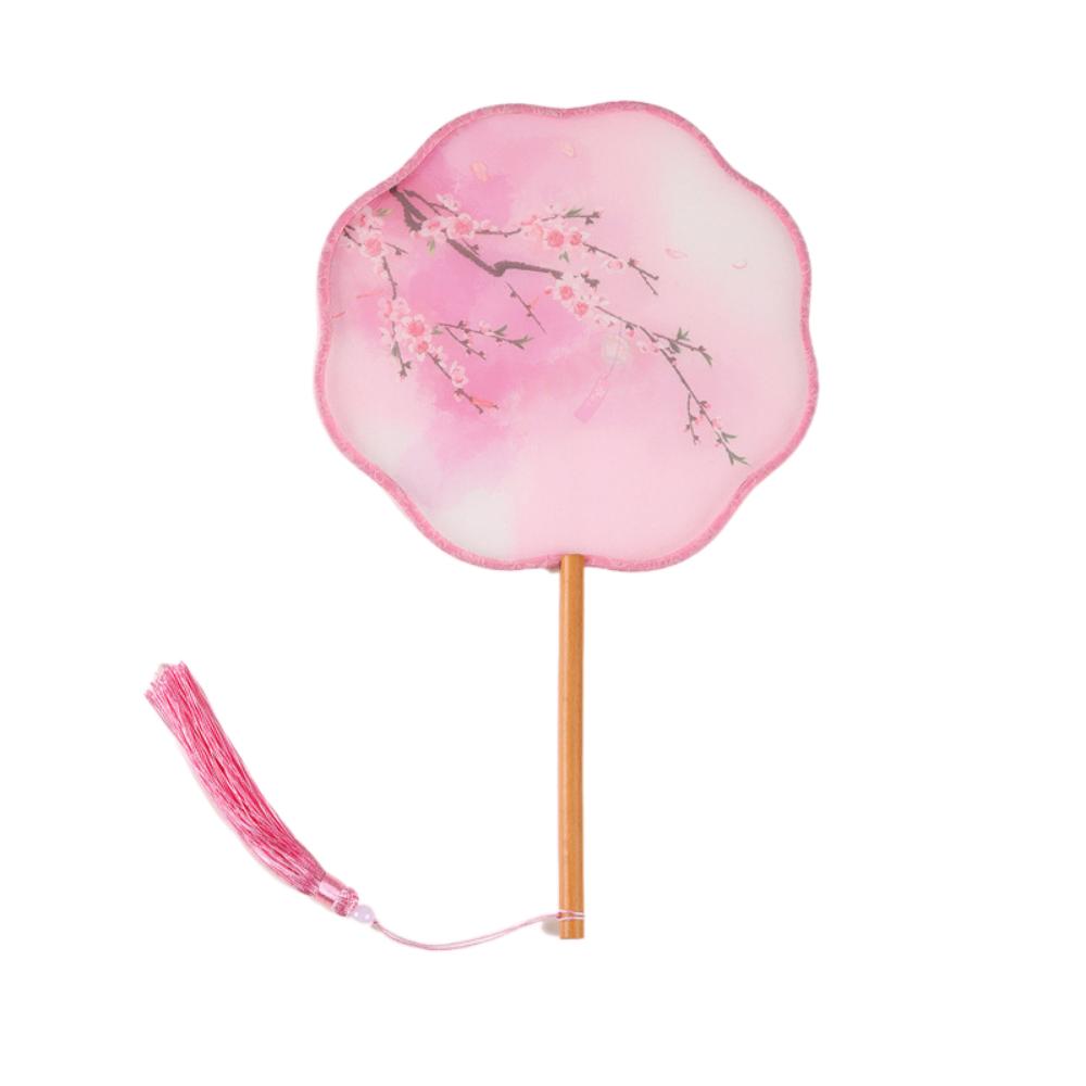 Ручной веер с вышивкой и кисточками, шелковый веер, классический китайский стиль, круглый веер, домашний декор