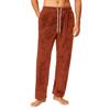 Men's Drawstring Pocket Flannel  Pants Homewear Sleep Pants