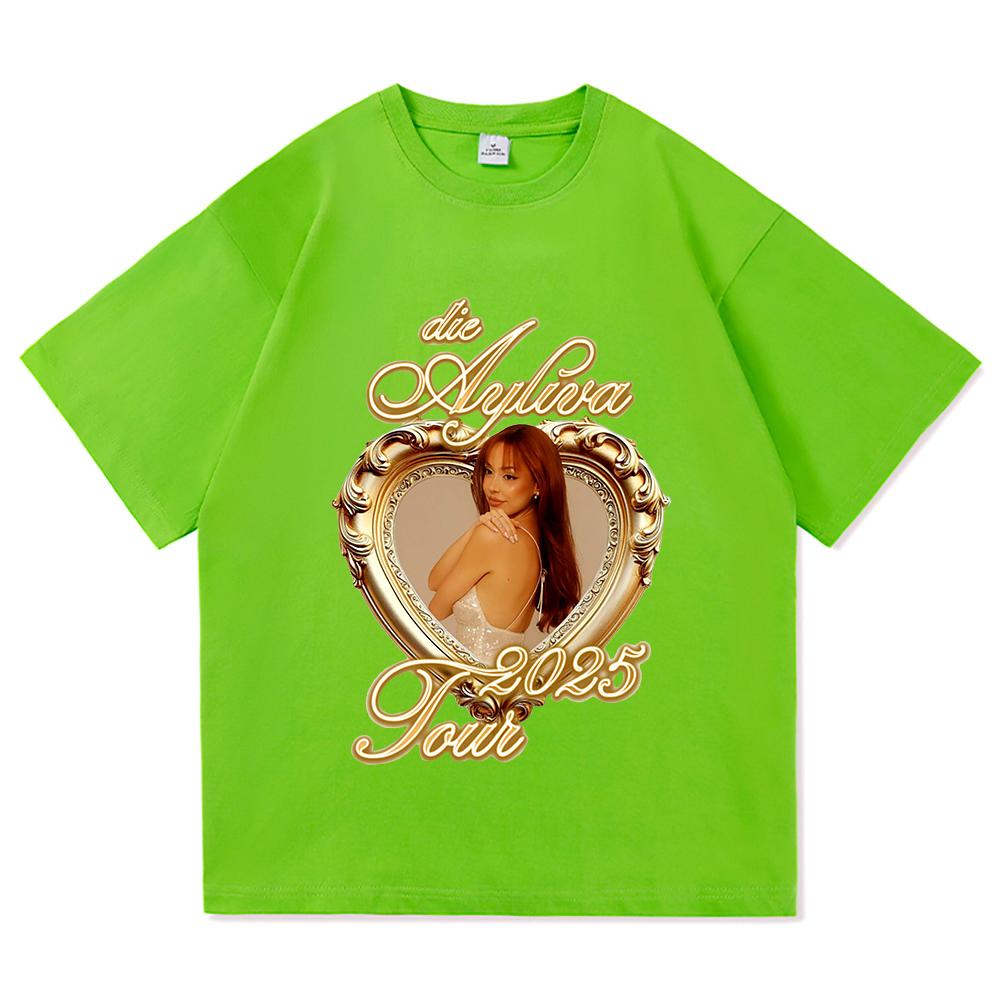Футболка Ayliva Tour 2025 Летняя мода Мужская/Женская Харадзюку Графическая Ретро Футболка Высокое качество Повседневная Винтажная Хлопковая Футболка