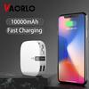 VAORLO 10000mAh Power Bank Portable Charging Poverbank Mobile Phone External Battery Charger Digital Display Mini Powerbank For Xiaomi Huawei