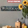 Vintage 'Welcome To Wonderland' Aluminum Sign (15.7" X 3.9") - Perfect for Home, Garden, Bar and Cafe Decoration