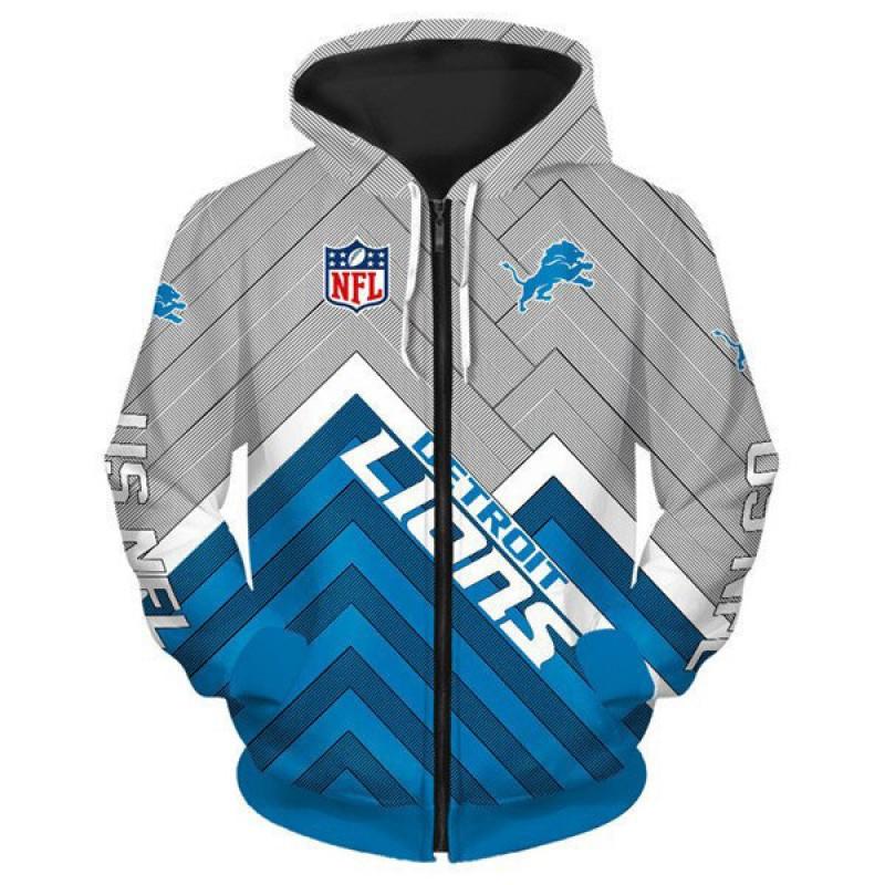 Мужская Женская Худи на Молнии NFL Цифровой Принт Свободный Крой Повседневная Спортивная Одежда Все