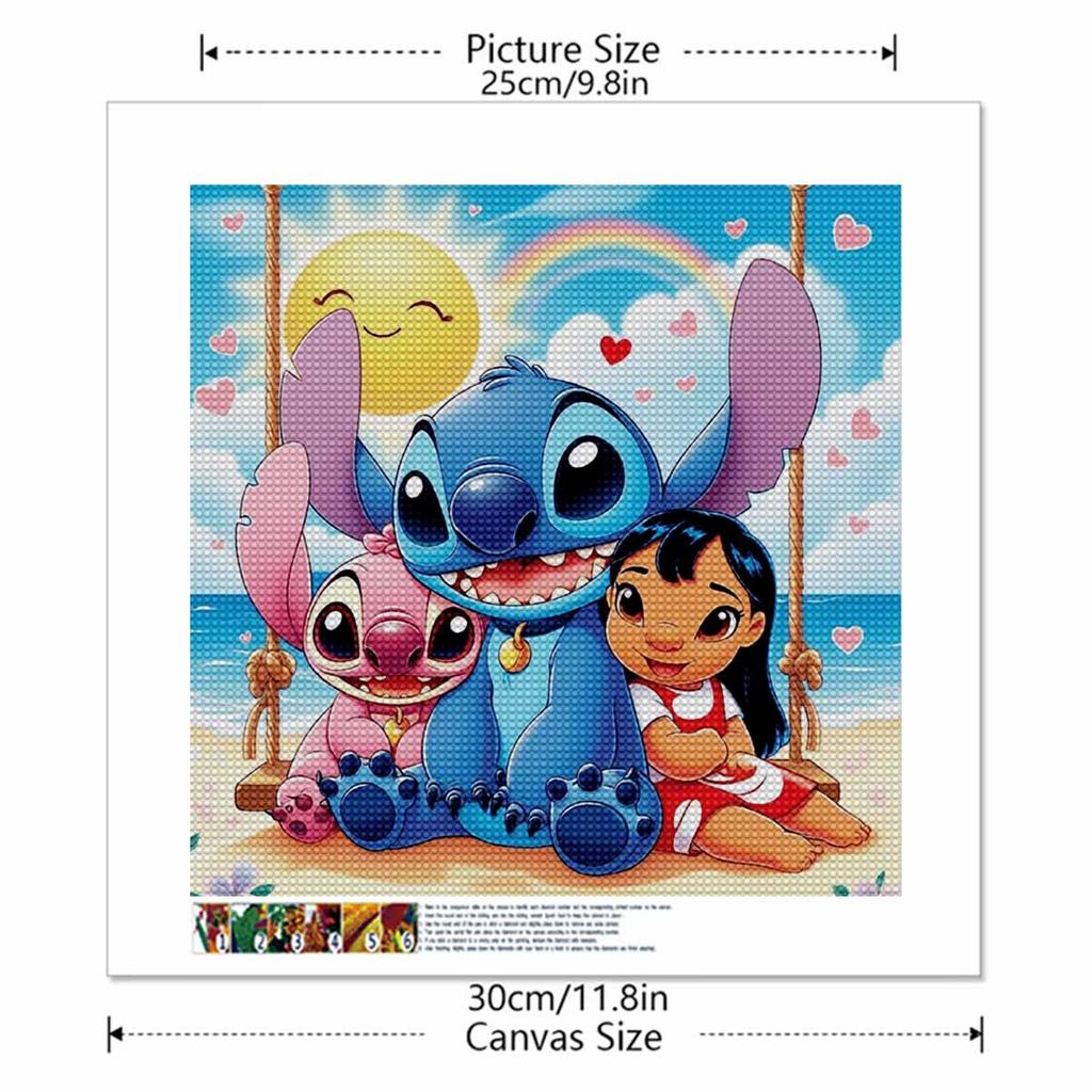 Алмазная живопись своими руками Лило и Стич Набор для вышивания крестом Мозаичное искусство Алмазная живопись Полный круглый алмаз Украшение для дома