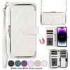 Zipper Crossbody Wallet Chain Lanyard 9 Card Leather Case for iPhone 15 14 13 12 Pro Max XS Max 7P 8P /Samsung S23 S22 S21 Ultra Plus A14 A54 A13 A53