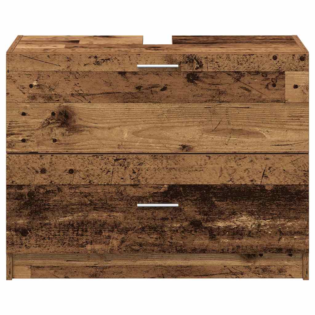Bathroom Cabinet with Door Rustic Wood Look 78 x 37 x 59 cm Engineered Wood