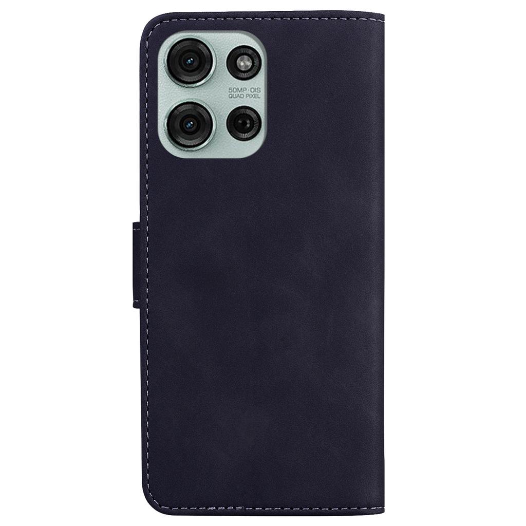 For Motorola Moto G75 5G Case Solid Color Leather Wallet Phone Cover