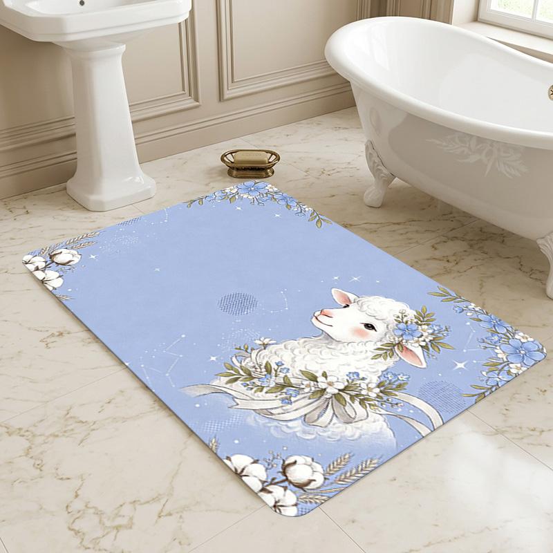 Floral Sheep Living Room Nonslip Area Rug Soft Carpet For Bedroom Game Playroom Sofa Office Home Decor Doormat Christmas Gift C929293