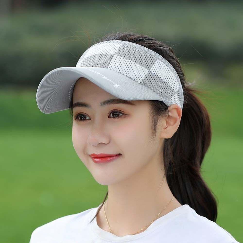 Summer Knitted Hat Sun Visor Letter Hollow Beach Cap Sun Hat Baseball Cap Empty Top Hat Sun Cap