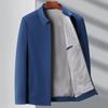 Men's Mulberry Silk Spring and Autumn Jacket Middle-aged Large Size Dad's Thin Non-Iron Top Business Casual Lapel Jacket