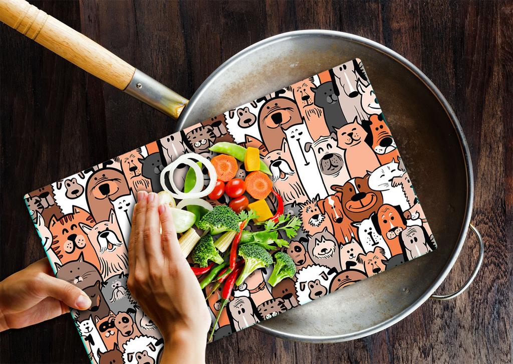 GLASS PLATE CUTTING BOARD 52x30 COMIC