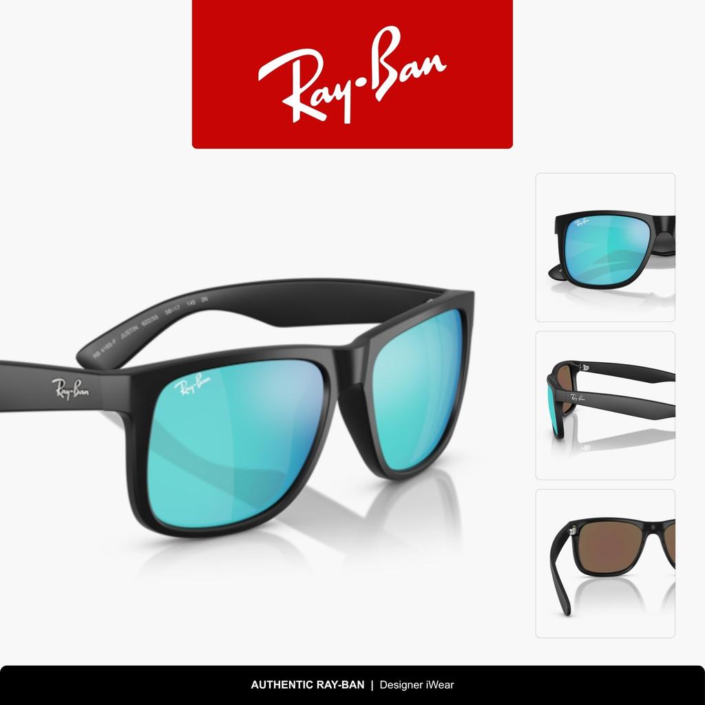 Ray-Ban Солнцезащитные очки Justin RB4165F 622/55 58 (Резиновый Черно-Синий Зеркало) - Импорт из Японии [Аутентичная версия JDM] [Азиатский крой] [Зеркальное покрытие]