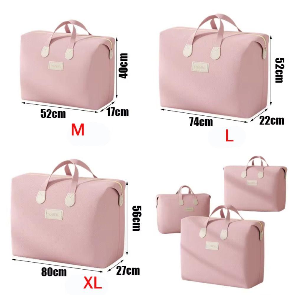 Pink Clothes Quilt Organizer Bag Large Capacity Weekend Travel Bag Durable Duffel Bag