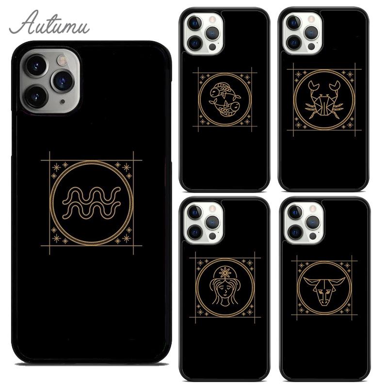 Чехол для телефона со знаками зодиака для iPhone 11 12 13 14 Pro Max mini X XR XS SE 2020 5 6S 7 8 Plus Samsung Galaxy S21 S22 Cover shell