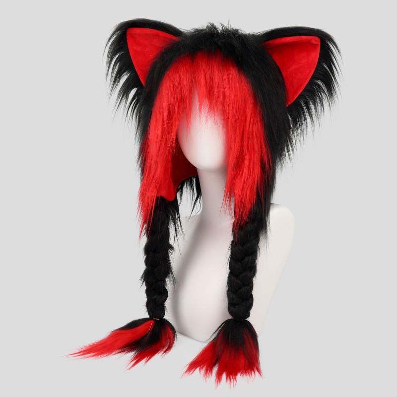 Fursuit Hood With Cat Ears Anime Cosplay Headpiece Y2K Fluffy Unisex Costume Accessory Adult