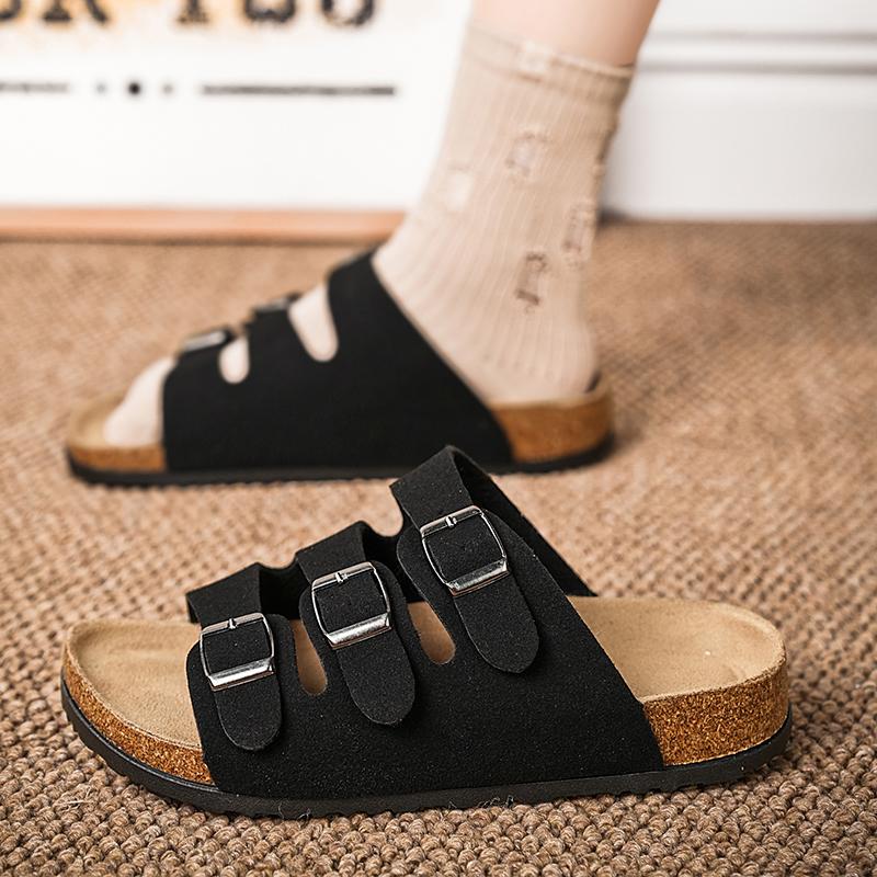 Мужские тапочки slip on fashion Натуральная кожа Slides Мужская летняя обувь Мужские сандалии для отдыха Противоскользящие Zapatos Hombre Мужские тапочки