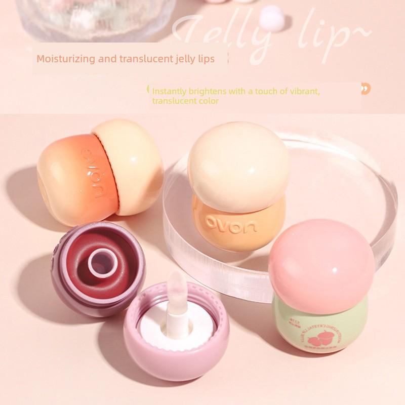 Korean Counter-Grade Zero-Hormone Mushroom Water-Gloss Lip Jelly for Students, Cute Lip Glaze, High-Value Pure Desire Makeup, Natural Look,